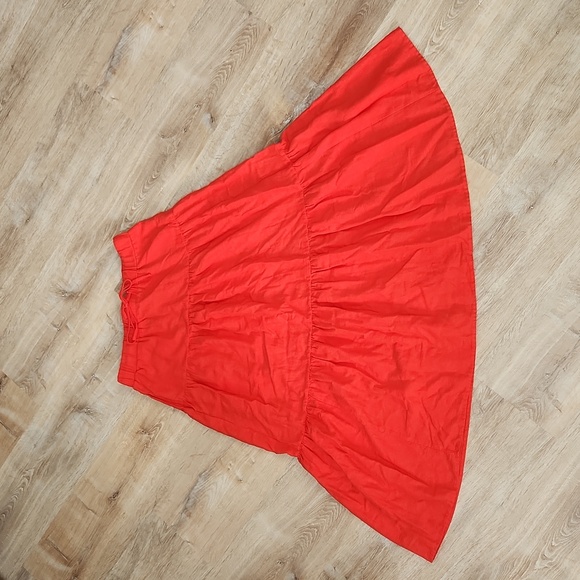 Red Linen Maxi Skirt Size Medium Never Worn - Picture 1 of 4